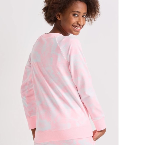 Girls CHAMPION Pink Candy Tie-Dye Fleece Crew Sweatshirt Size S M L XL NWT - Picture 2 of 6